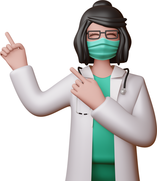 Female Doctor Pointing Her Fingers